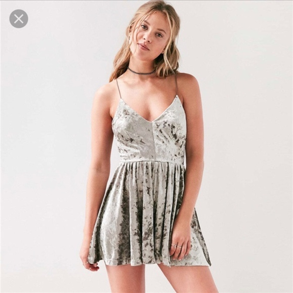 Urban Outfitters Velvet Romper Dress